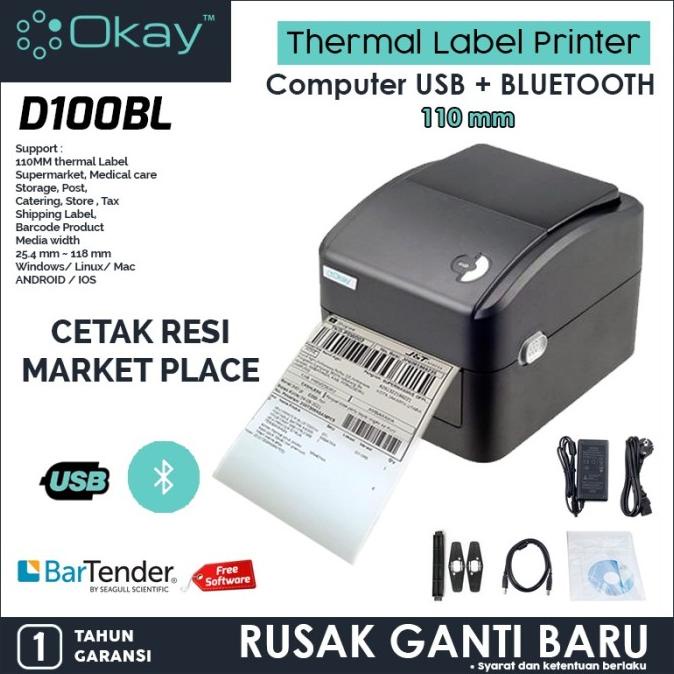 

OKAY kertas thermal label 100x100 mm 4x4 inch Sticker label Isi 500 p mer03