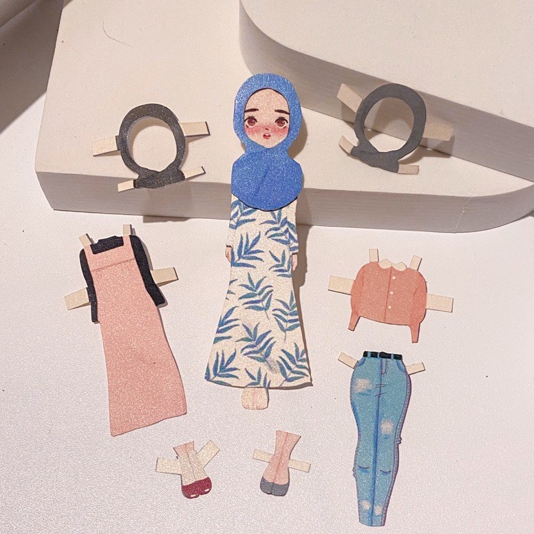 Model terbaru “Summer Chara” Hijab Bongkar Pasang BP Bepe Dress UP Paper Doll Game LB6