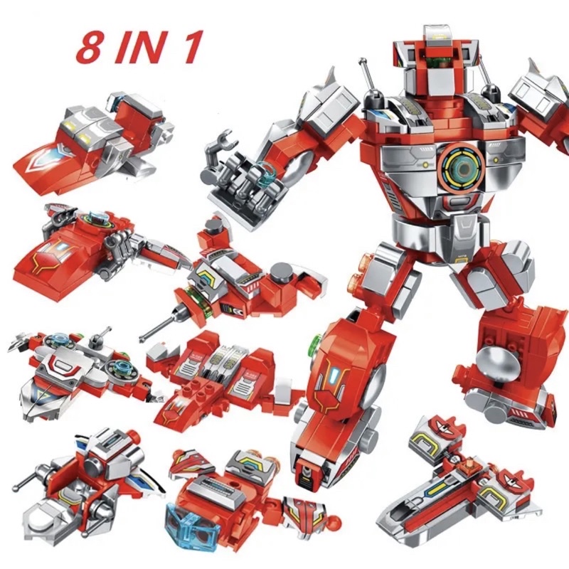 MAINAN ANAK 8iN1 LEGO BRICK SUSUN DIY PESAWAT SPACE ROKET ROBOT ULTRAMAN EDUKASI DIY ROBO FIGURE TRANSFORMER MOBIL PESAWAT KE ROBOT TOY KID BOY GIRL