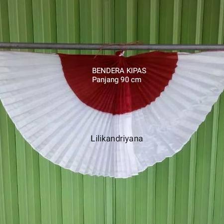 `````````] Grosir bendera Indonesia background merah putih bunga besar 5 lengkung