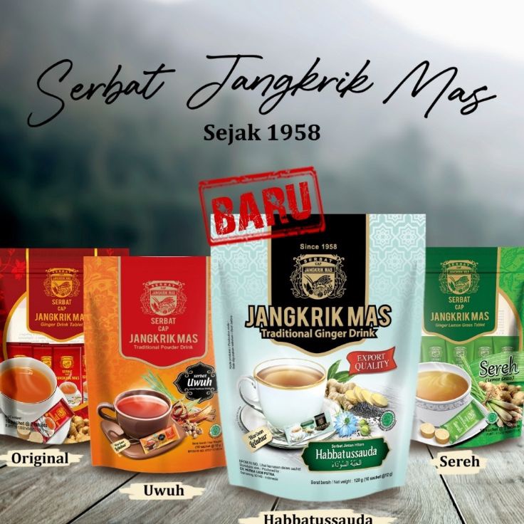 

➠an Ready✣ SERBAT JANGKRIK MAS WEDANG JAHE UWUH SEREH HABATUSAUDA MINUMAN HERBAL MURAH R38 ✱