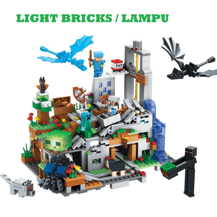 Best Seller 1013 Lego Minecraft My World The Mountain Light Bricks ( Lampu )
