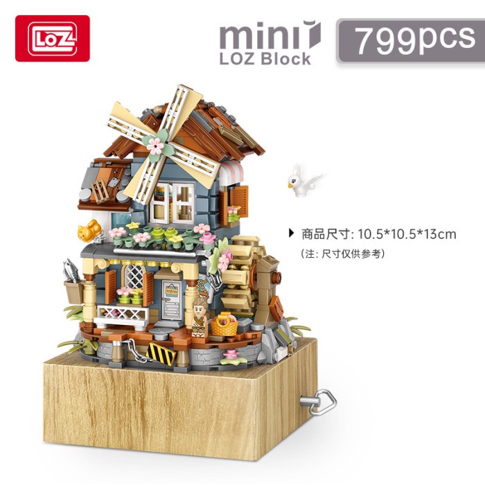 Best Seller Loz Lego 1239 Windmill House Music Box Building Blocks Gift Toy Kincir