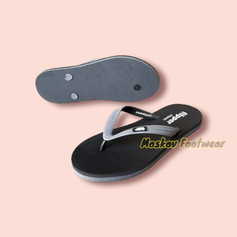 Sandal Jepit Pria Filpper Classic Santai Karet Rubber Sendal Japit Pria Anti Slip Casual Half Grey