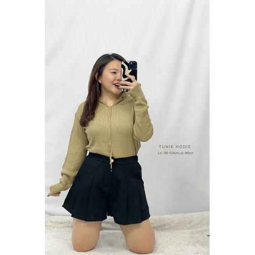 MDLV ~ TUNIK HODIE PJ ATASAN HODIE RAJUT ATASAN RAJUT LENGAN PANJANG ATASAN KOREA FASHION WANITA