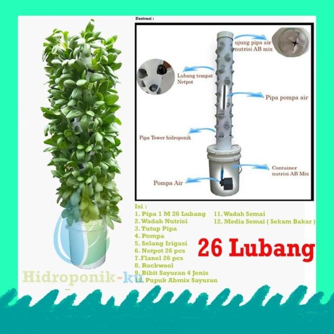 Paket Hidroponik ku, Vertikal hidroponik set 26 lubang siap pakai