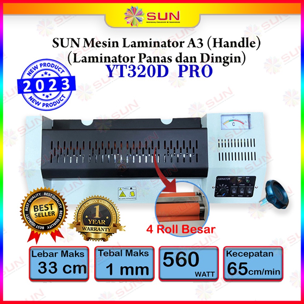 

[CPM44] Mesin Laminating A3+ 320mm Laminator (320D Pro/320D) + Handle 98