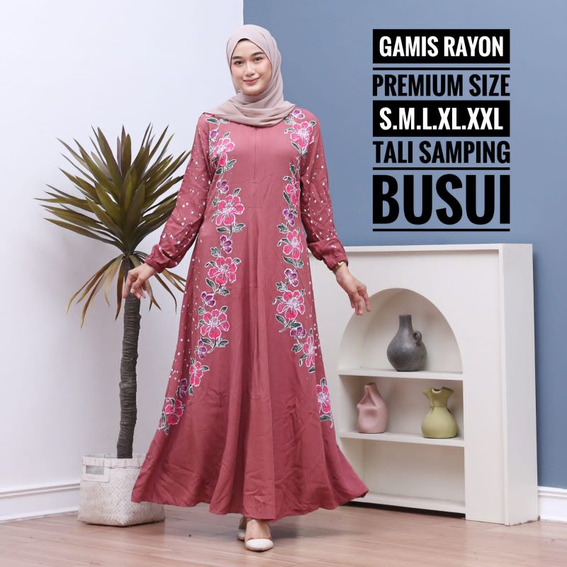 Gamis Twill Rainbow // ori rayon super / Busui / ORI abstrak malaman Gamis syar'i