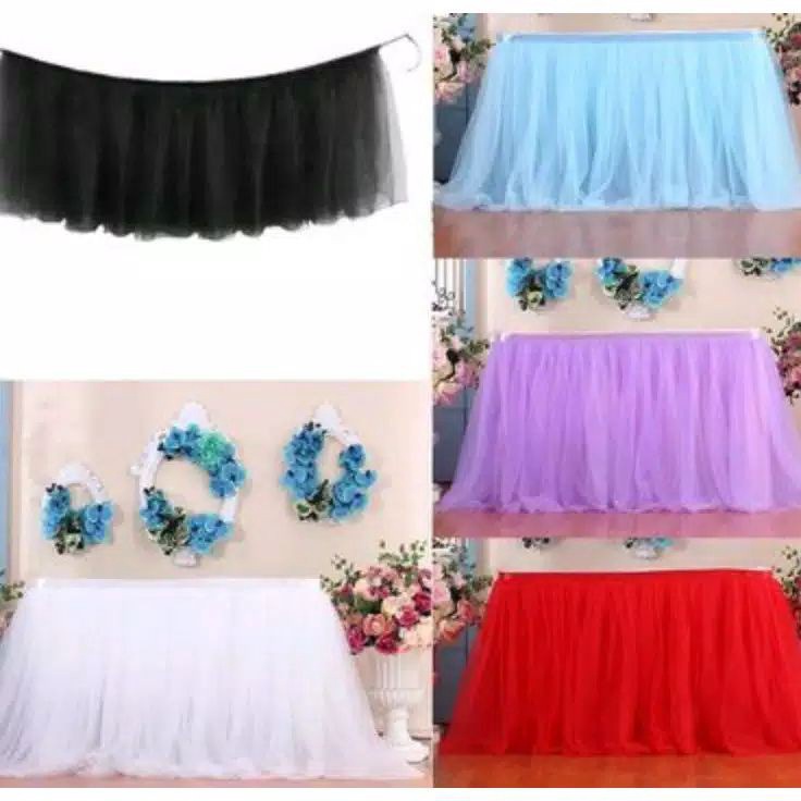 Promo Max Skirting dekorasi meja lapis tile putih tinggi 75cm hordeng gorden kolong kompor