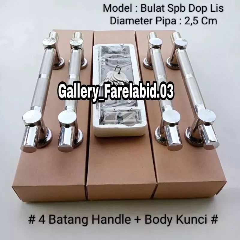 Handle Pintu Kupu Tarung 33 Cm Set Kunci Gagang Pegangan Tarikan Pintu Rumah Stainless Steel Minimalis