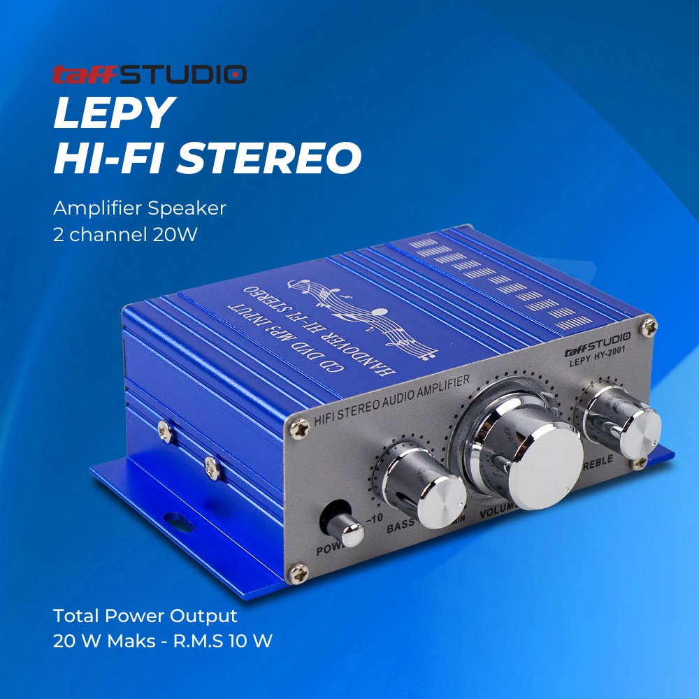 Gs8 TaffSTUDIO Lepy Hi-Fi Stereo Amplifier Speaker 2 Channel 20W - HY-2001 - Blue Or-i