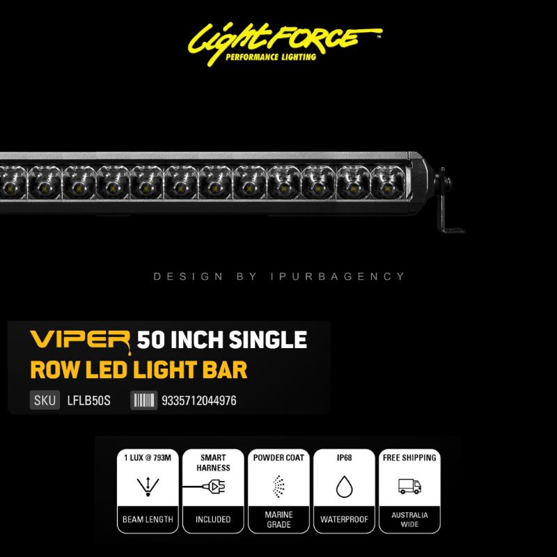 LIGHTFORCE VIPER Lightbars Logo 50 INCH SINGLE ROW LED LIGHT BAR