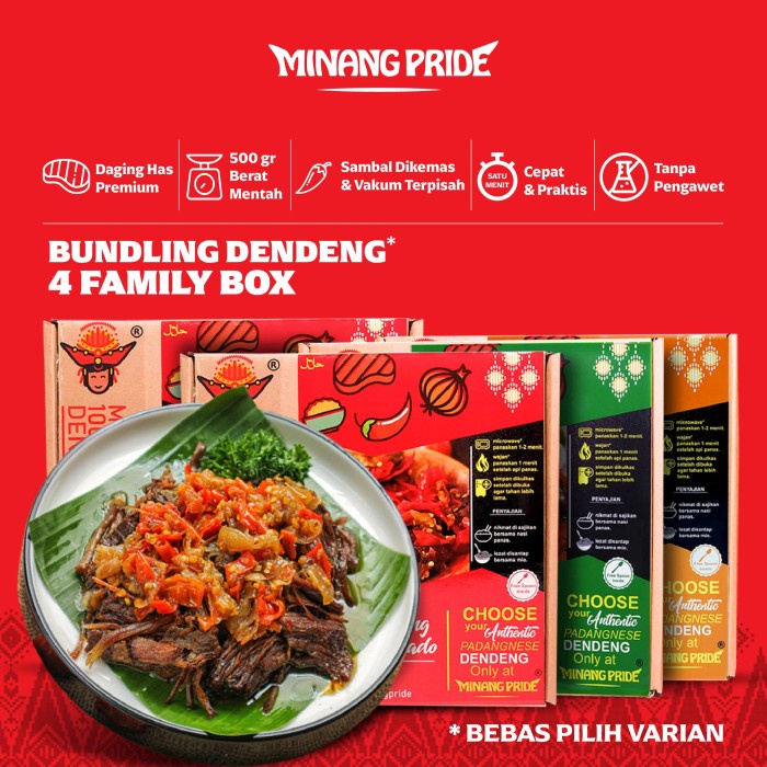 

Bundling 4 Box 500gr Dendeng Minang Pride