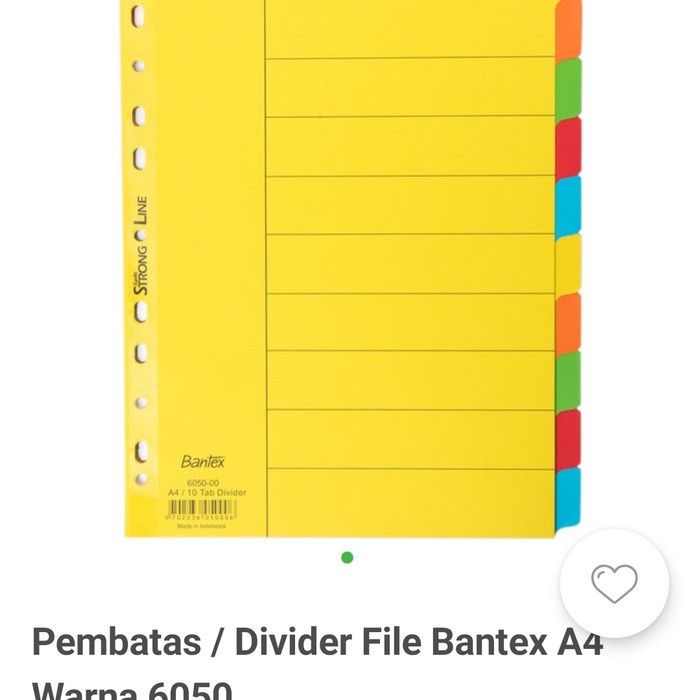 

Divider bantex 6050-00 A4/ 10 tab.