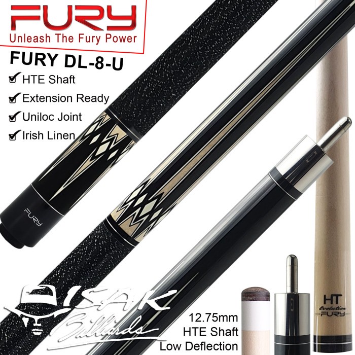 Billiard Fury Dl-8 Maple Pool Cue - 13 Mm - Billiard Stick Stik Biliar Bilyar