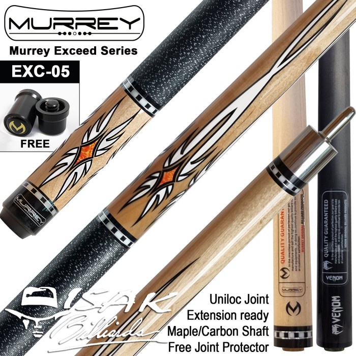 Billiard Murrey Exceed Exc-05 Cue Uniloc Maple Extension Bumper Stick Billiard