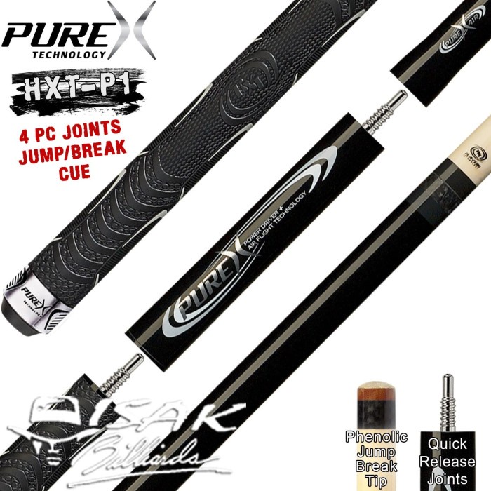 Billiard Purex Hxt-P1 Jump Break Cue - 4 Pc Joint Stick Billiard Players Pure X