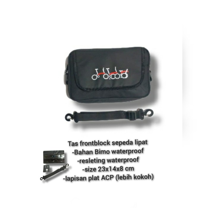 tas front block sepeda lipat