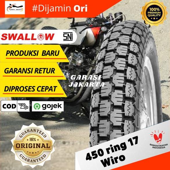 BAN LUAR MOTOR SWALLOW 450-17 RING 17 S-212 WIRO SWALLOW