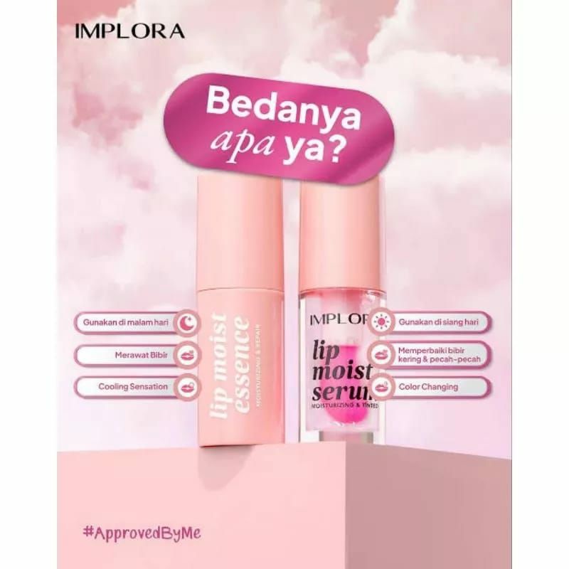 IMPLORA Lip Moist Serum | Essence | Lip Oil | Perawatan Bibir With Camellia Oil,Vitamin E Omega 3,6,9