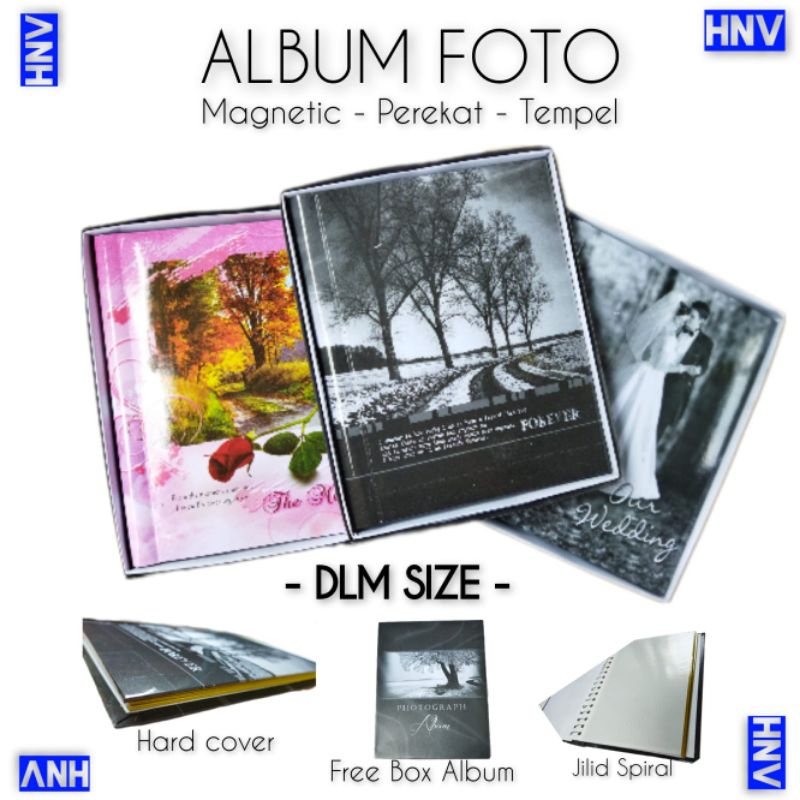 Album Foto Polaroid Magnetik Spiral 2R 3R 4R Small Album Magnetic 10 Sheet Putih