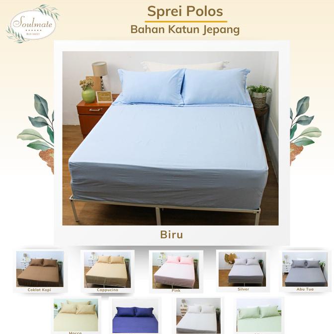 sprei katun jepang polos 120x200 160x200 180x200 200x200