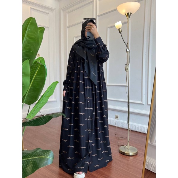 dress Anjani kaftan hitam