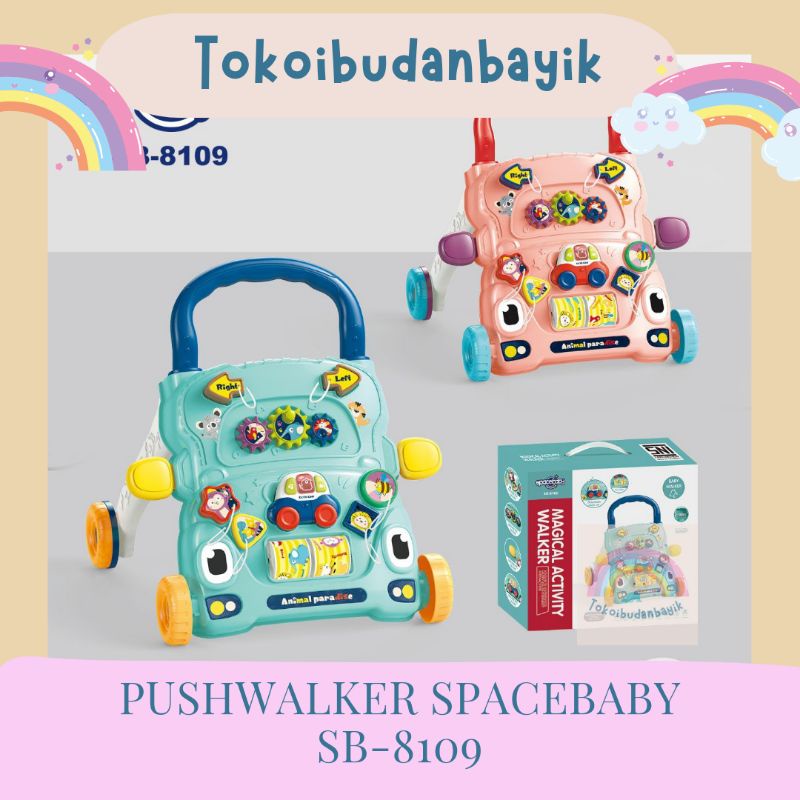 Spacebaby SB8109 Activity Push Walker Alat Belajar Jalan Bayi/pushwalker