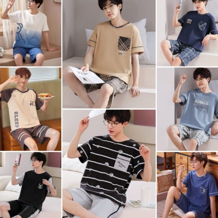 ORIGINAL% BAJU TIDUR PRIA IMPORT / PIYAMA PRIA KAOS / PIYAMA HP PRIAY