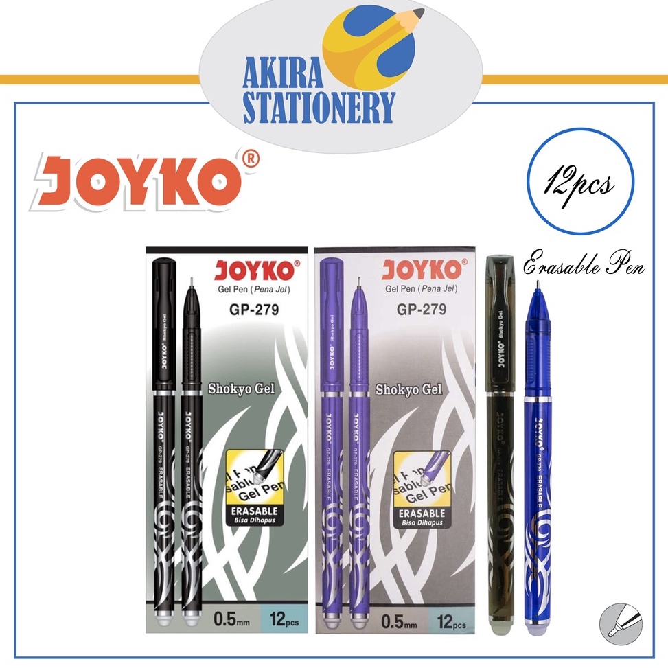 

SMD.15Jn23ѕ ▪ PULPEN / ERASABLE PEN / PENA JOYKO SHOKYO GEL GP 279 (12 PCS) [BIRU, HITAM]
