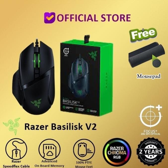Razer Basilisk V2 Ergonomic Wired Gaming Mouse Cable Kabel Mouse Game