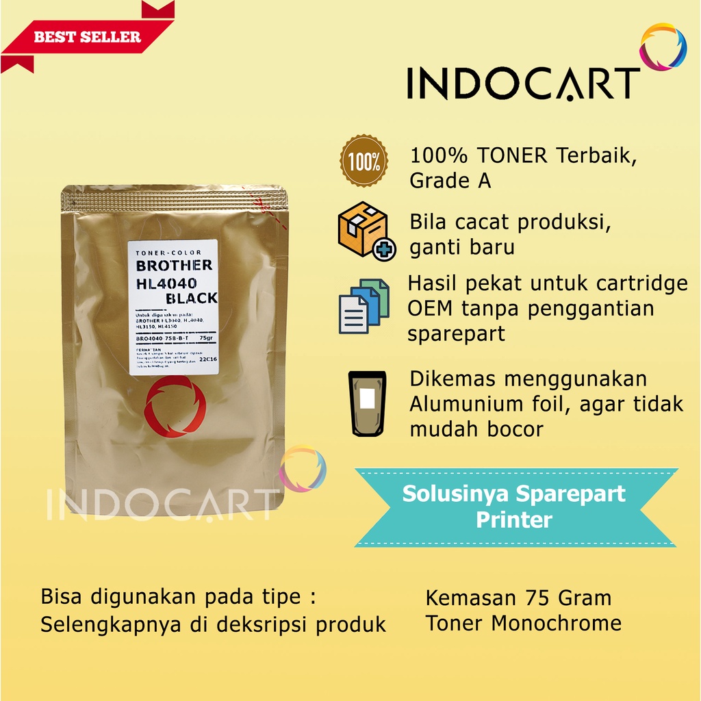 Serbuk Toner Warna Jepang-TN150 TN-150-HL 4040 4050 DCP 9040-75gr-K