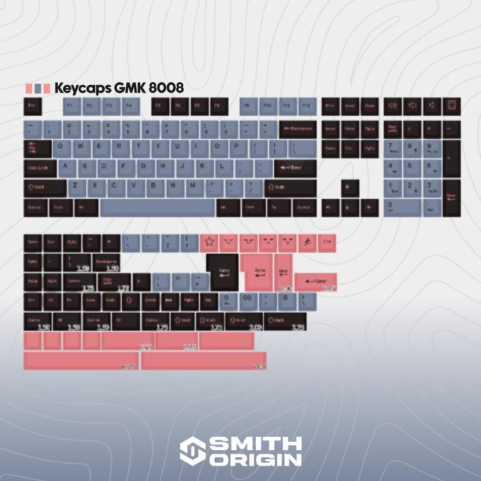 GMK 8008 Clone Keycaps 173 Keys Cherry Profile Double Shot