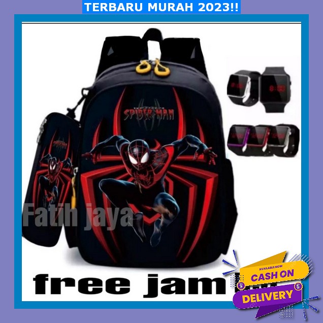 Tas Sekolah Anak Laki Backpack Mini Polos Kartun Punggung Lucu Korean Style Skolah Paud Tk Sd Smp Te