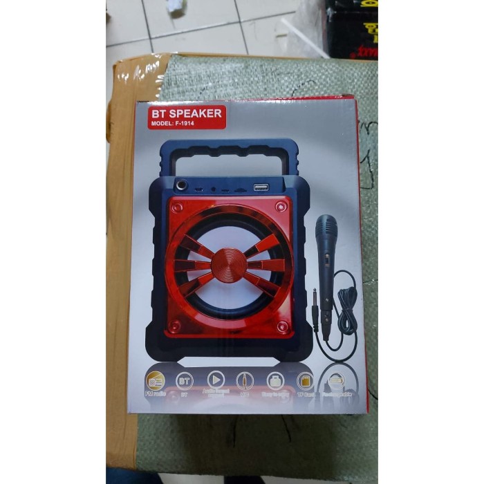 Speaker Bluetooth Fleco F-1914 / Speaker Karoke Fleco Bonus Microphone - kami pasti ready speaker 15 inch full bass murah  500 watt acr bluetooth  merk super mini 2021 karaoke mic promo aktif besar 20in 12in 20 18in gmc 18 15in 8 in portabl