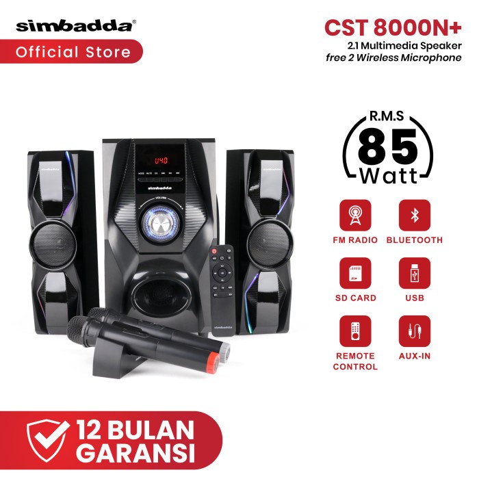 Speaker Bluetooth Simbadda CST 8000N+ Subwoofer Mega Bass Power LED Di