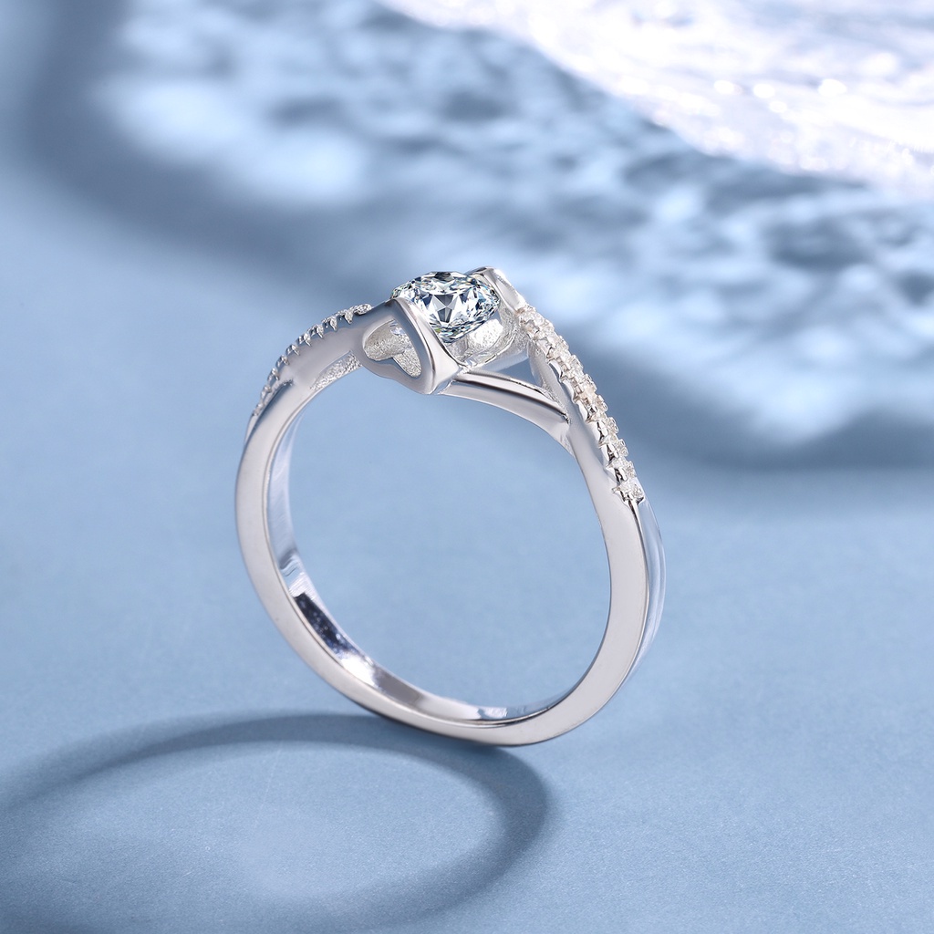 Lore Jewellery - Silver Spiral Moissanite Ring 0.5 / 1.0 Carat [GRA Certificated and After Sales Warranty]