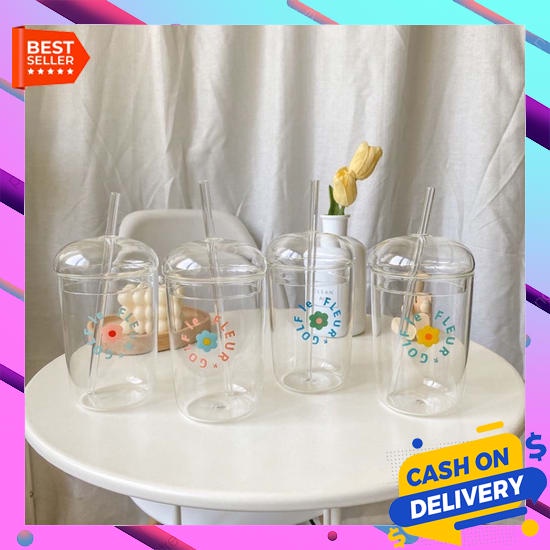 Tumbler Minum Tumbrl Minuman Cowok Botol Animal Tambler Tumblr Aesthet (500Ml ) Gelas Kaca Aesthet