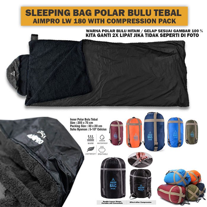 Terlaris Aimpro Sleeping Bag Polar Bulu Tebal