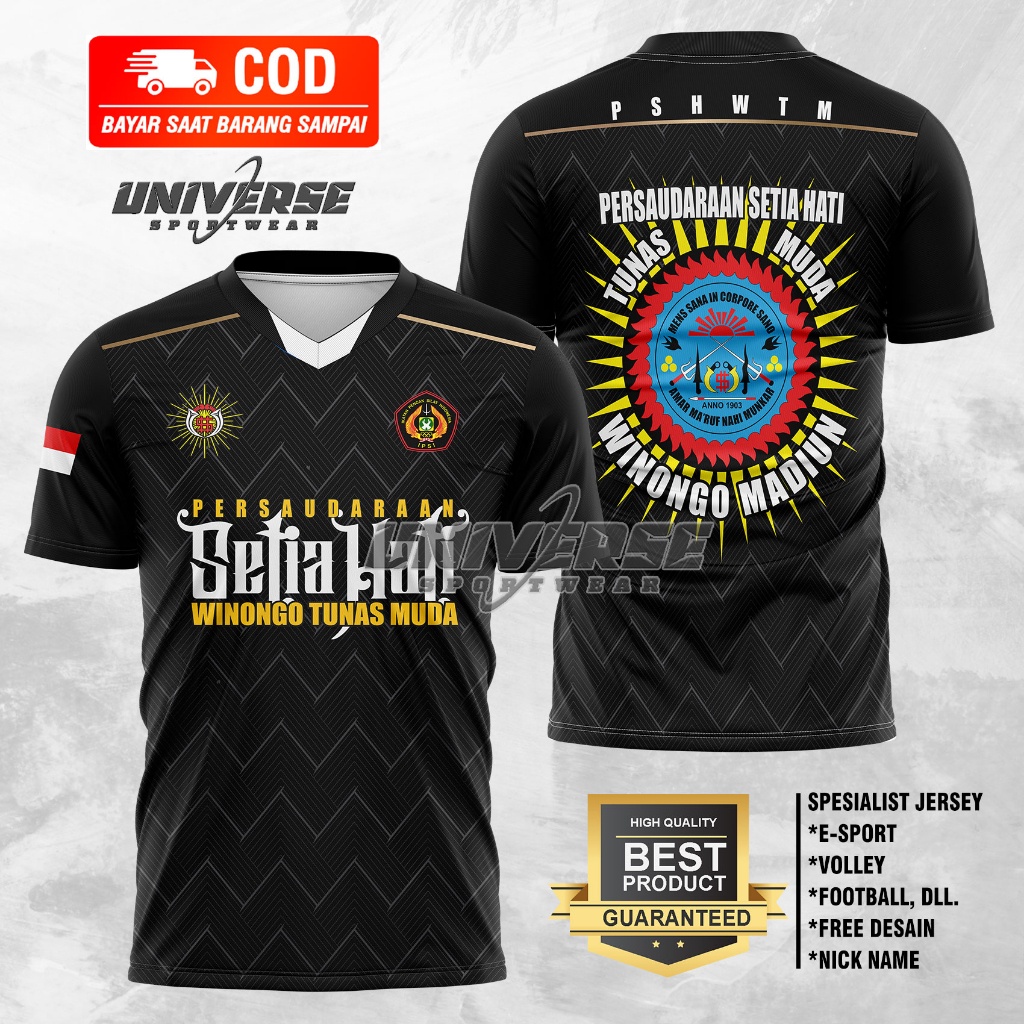 Jersey Pencak Silat PSHWTM Setia Hati PSHT Kaos PSHW Persaudaraan Setia Hati Winongo V.3