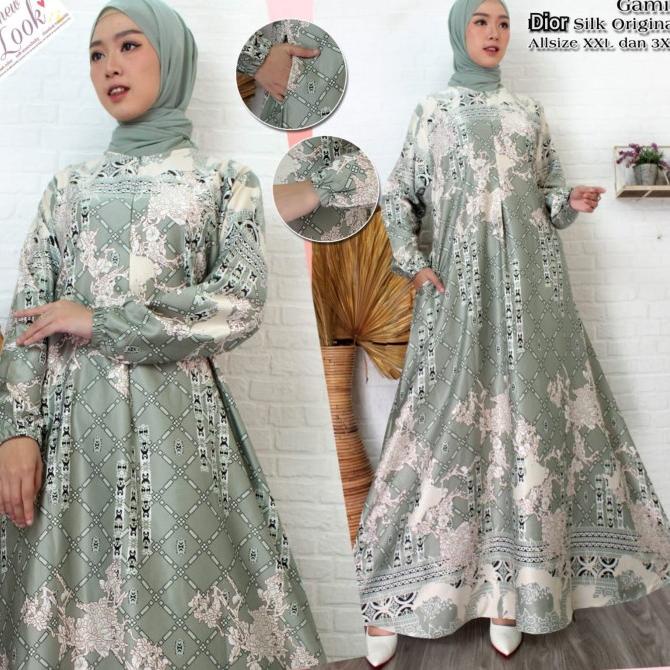 Gamis Armany Silk DEWASA | Gamis Armani Motif | Gamis Armany Premium