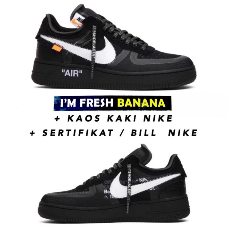 CC7772 Sepatu Air Force 1 Off White Black aweip