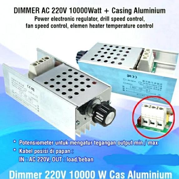 [Ready] Dimmer AC 220 Volt 10000 Watt + Casing Aluminium