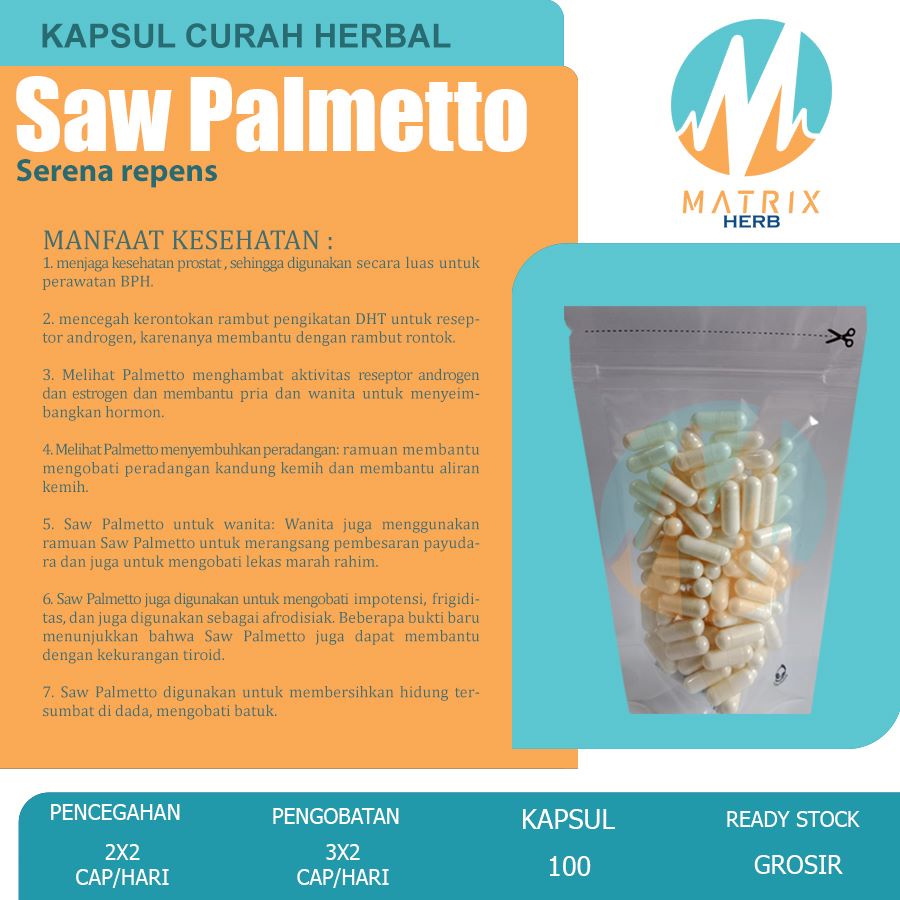 kapsul EXTRACT SAW PALMETTO prostat rambut rontok memperbesar payudara