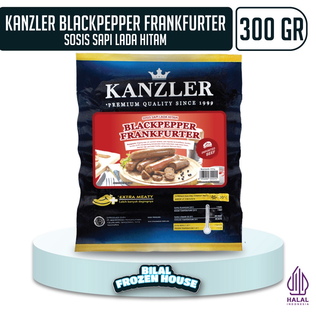 

Sosis Kanzler Blackpepper Frankfurter 300gr - Sosis Sapi Lada Hitam