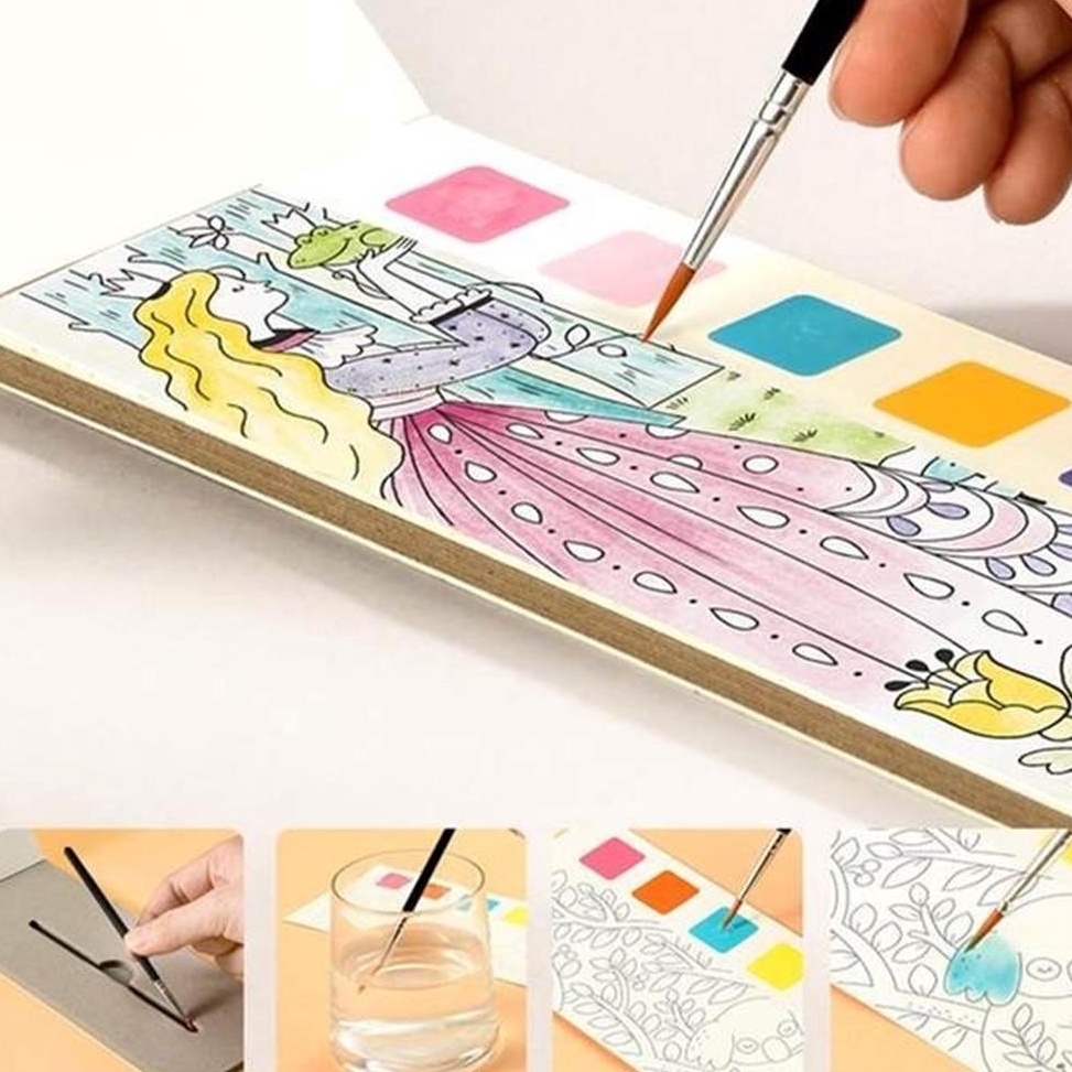 

❂ Buku Gambar Lukis Anak Cat Air Buku Cat Mewarnai Watercolour painting ➻Laris