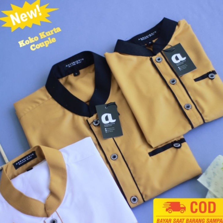 {PLE.3Jn23l} Baju Koko Kurta Pria Couple Ayah dan Anak laki laki Lengan 3/4 Bahan Toyobo Royal Mix w