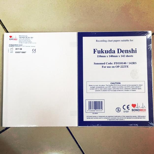 Ready Kertas Ekg / Fukuda Denshi Op-222Te / 110Mm X 140Mm X 142 Lembar / Kertas Ekg Fukuda / Ekg Fuk