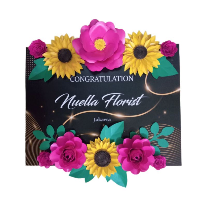 Bunga Papan Kertas mini untuk indor, uk 40x60 Free tripod Elegant