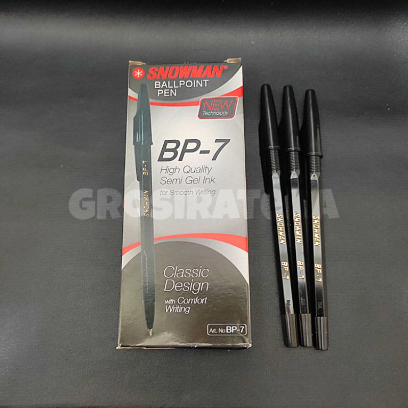 

BALLPOINT, BOLPEN, POLPEN, PULPEN BP-7 SNOWMAN HITAM/MERAH/BIRU
